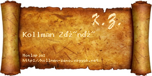 Kollman Zénó névjegykártya